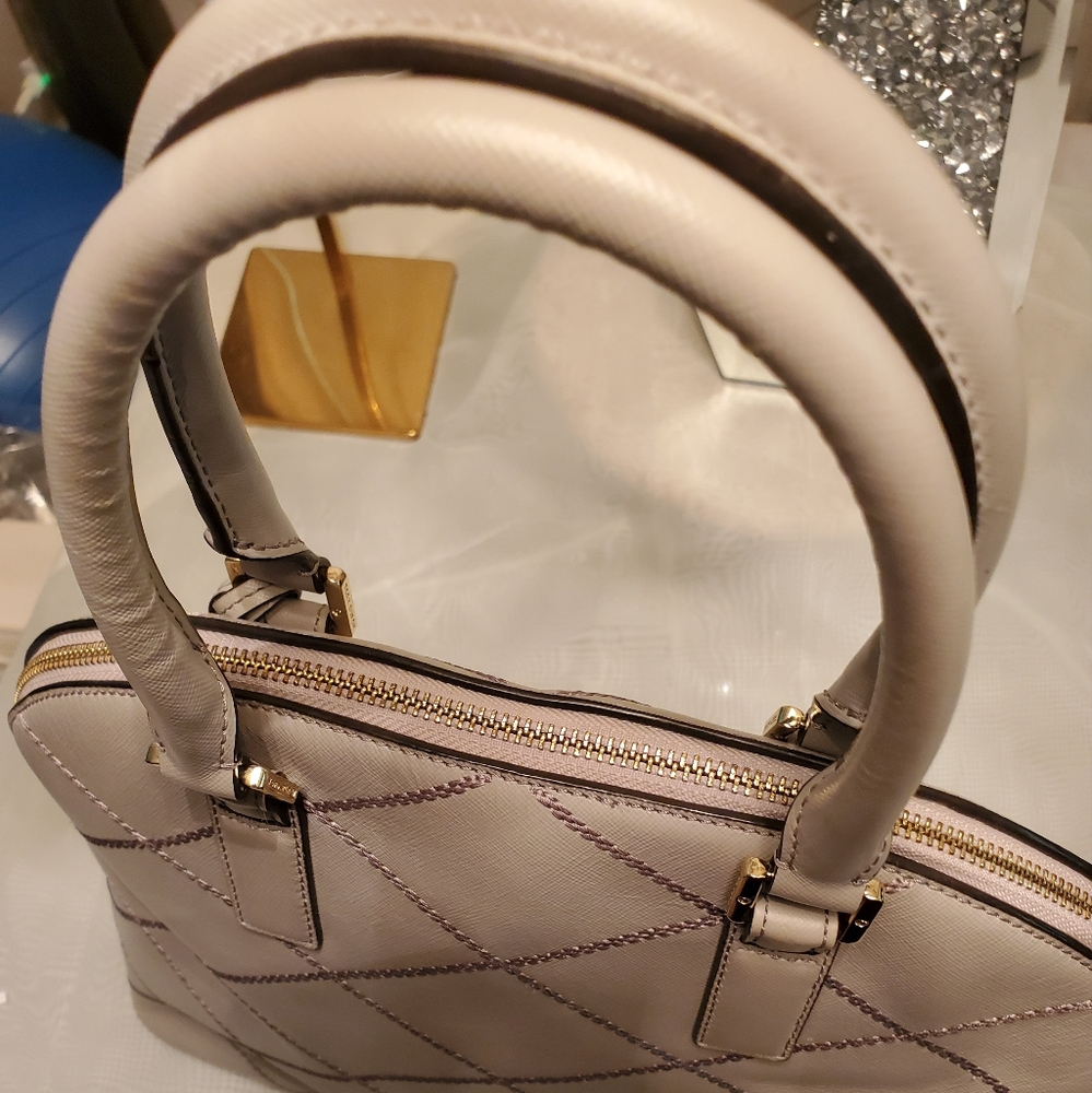☑️TORY BURCH GRAY ROBINSON DOME SATCHEL GORGEOUS EUC - Picture 10 of 13